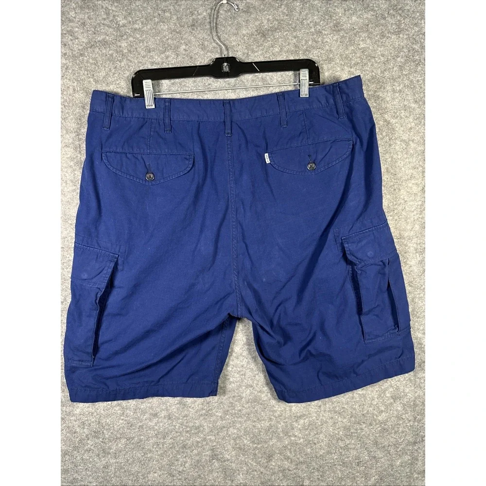 Levi's Shorts Men 40 Blue 100% Cotton Ripstop Cargo‎ Pockets White Tab
